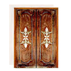Crafted Wooden Marble Inlay Doors